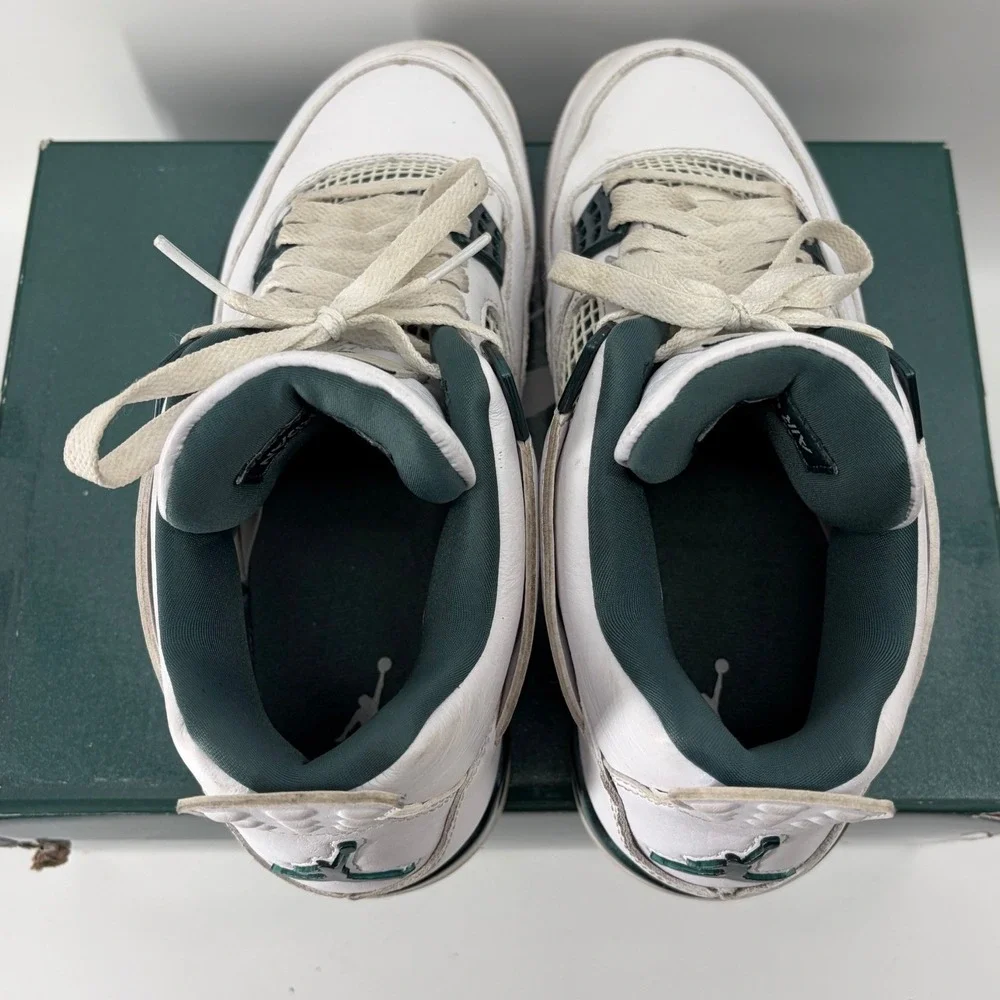 Air Jordan 4 Retro Oxidized Green White Men Basketball Shoes FQ8138-103 Size 8.5